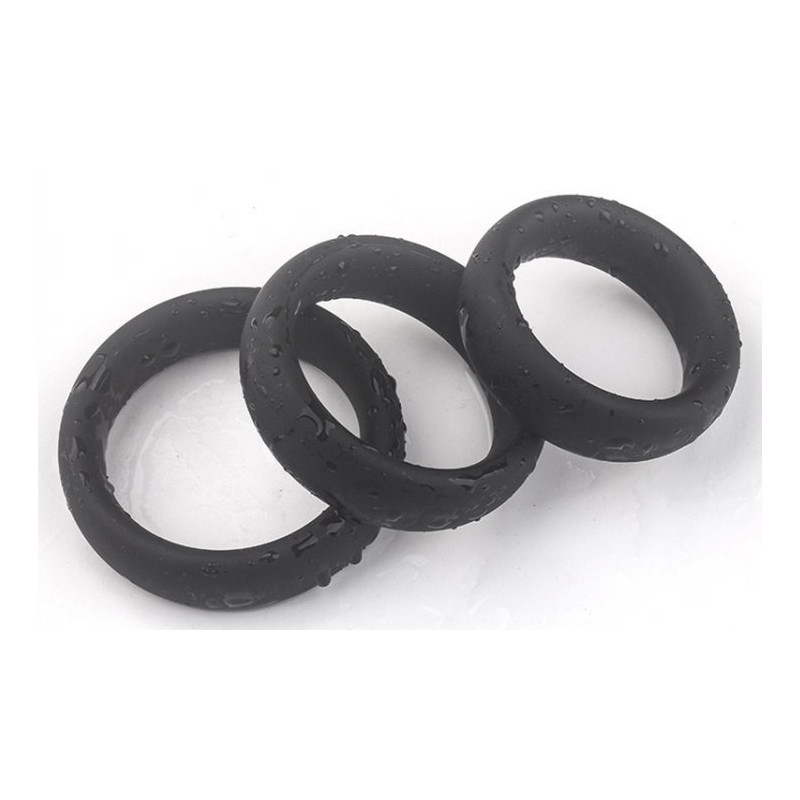 Generique Kit de 3 cockrings silicone Thick Set
